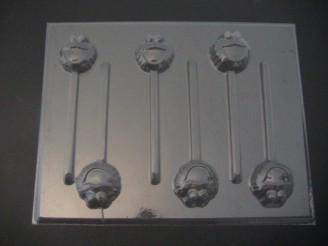 268sp Cracker Monster Face Chocolate or Hard Candy Lollipop Mold